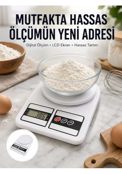 10 Kg Kapasiteli Lcd Ekranlı Dijital Mutfak Tartıs Yeni Nesil Belirtilmemiş