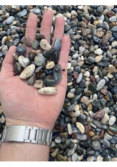 Ahs Doğal Dalaman Dere Çakılı Taşı 10 Kg 1-1,5cm Dere Çakıl Bahçe Peyzaj Saksı Teraryum Akvaryum Taş