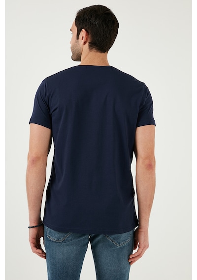 Buratti Pamuklu Slim Fit Bisiklet Yaka Erkek T Shirt 541Follow Lacivert