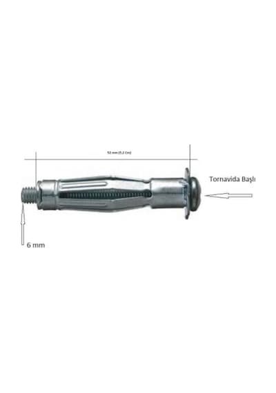 Paraşüt Tipi Çelik Dubel Alçıpan Dübeli 6x52 Mm 10 Adet
