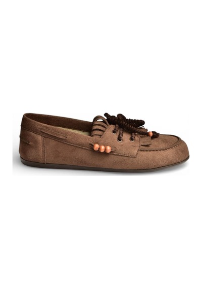 Fox Shoes Y602426202 Kahverengi Süet Bağcık Detaylı Günlük Kadın Ayakkabı Kahverengi