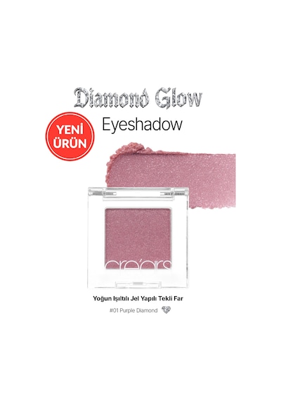 Yoğun Işıltılı Jel Yapılı Tekli Far Cre'ars Diamond Glow Eyeshadow 01 Purple Diamond 55769322