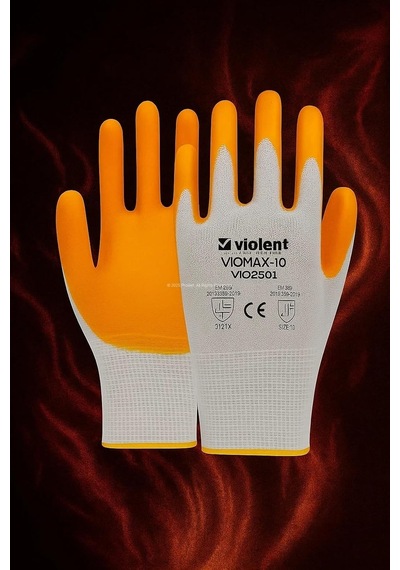 Tr Violent Nitril Kaplı Örme Eldiven,%100 Polyester, Yarı Kaplama, Aşınma, Yağ, Grese Dayanıklı, İş Güvenliğ Genel