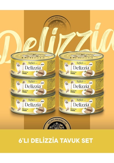 Reflex Plus Delizzia Yetişkin Tavuklu Pate Kedi Maması 6x85 Gram