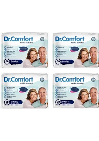Dr. Comfort Belbantlı Medium Orta Boy Hasta Bezi 120 Adet 4x30 Paket M
