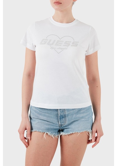 Guess Bayan T Shirt V5gı10 K9rm1 G011 Beyaz Beyaz