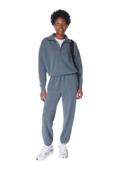 Sweaty Betty Sweaty Betty Sand Wash Funnel Neck Half Zip Kadın Mavi Sweatshirt 5133 Mavi