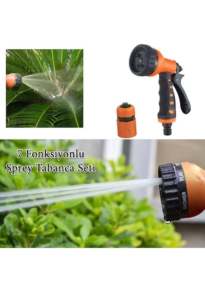 Tetikli 7 Fonksiyonlu Otomatik Sprey Su Tabanca Set