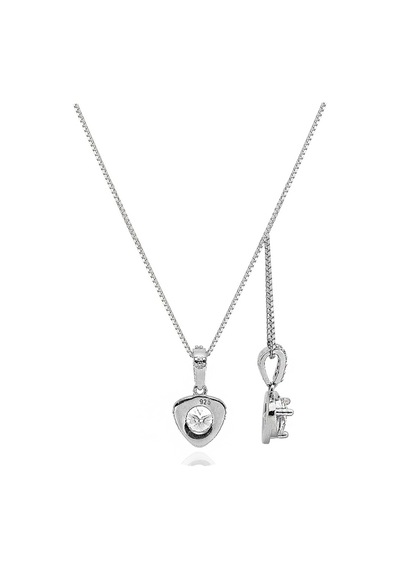 Brezza Lusso Jewelry  Işıltılı Asil Kalp Kolye Kadın Gümüş Kolye 45 CM 45 CM