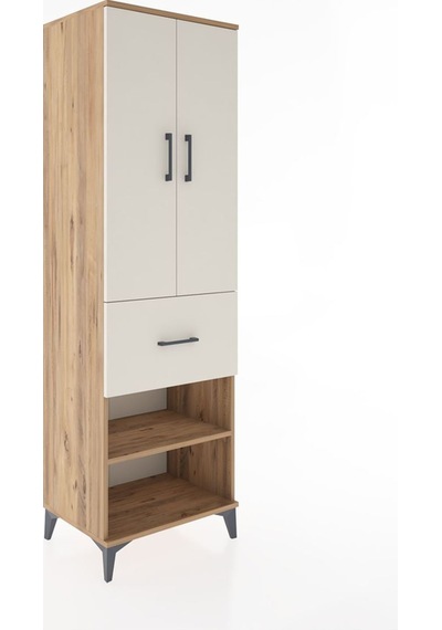 Hyperion Dolap 4 Raflı Tek Çekmeceli 2 Kapaklı 60x44x195 Çam-aytaşı Atlas Çam