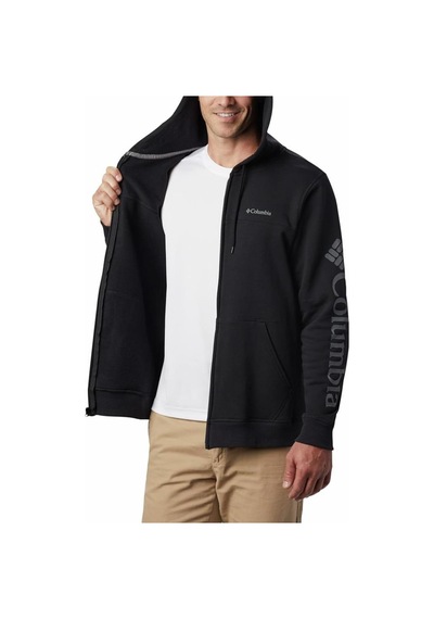 Columbia Logo Fermuarlı Erkek Sweatshirt Siyah