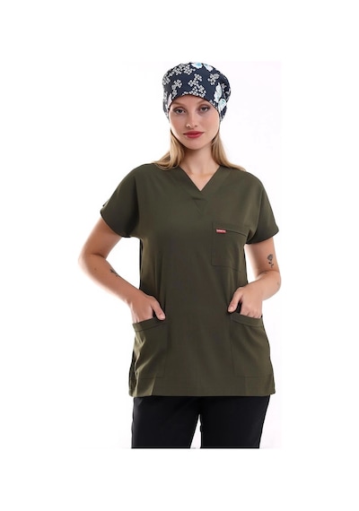 Bflex Unisex Likralı Yarasa Kol Tek Üst - 6427 Haki Yeşili