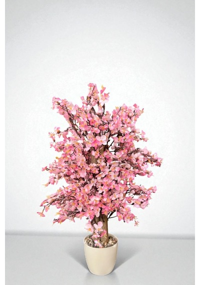 Yapay Çiçekçiniz Yoğun Yapraklı 60 Cm Yapay Sakura Bahar Dalı Ağacı pembe
