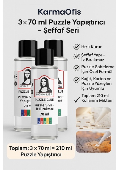 Puzzle Yapıştırıcı 3 70 Ml Şeffaf Sıvı Yapıştırıcı Puzzle Sabitleme & Çerçeveleme İçin