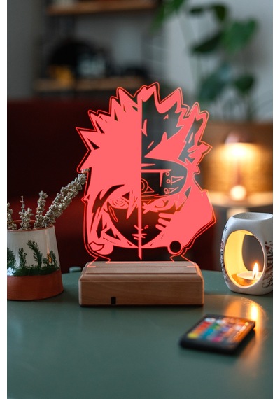 Naruto Sasuke Uchiha - Naruto Uzumaki 16 Renk Anime Gece Lambası
