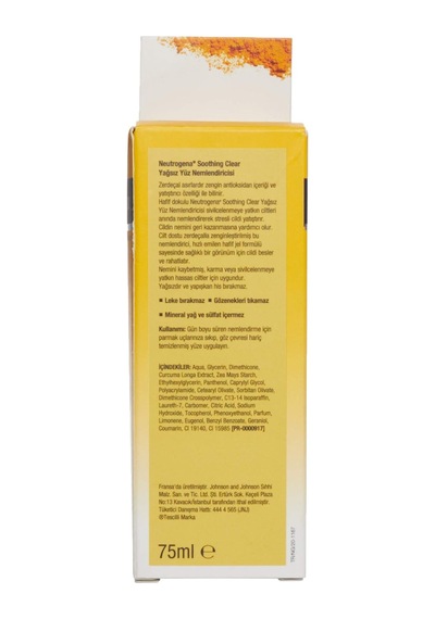 Soothing Clear Zerdeçal Yağsız Yüz Nemlendiricisi 75 Ml