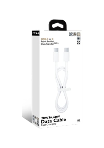 Type-c To Type-c Hızlı Şarj Ve Data Kablosu 60w 3a Örgülü 1 Metre
