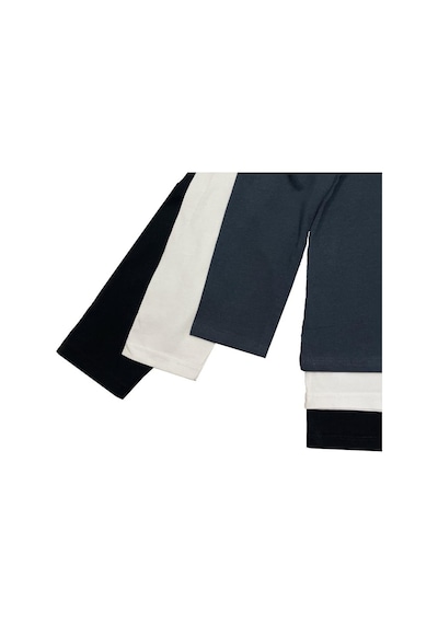Erkek Slim Fit Dar Kesim Bisiklet Yaka Uzun Kol Pamuklu 3'lü Tişört Paketi 001