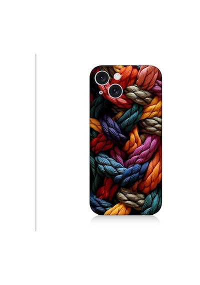 Apple Uyumlu iPhone 15 Plus Pastel Renkli Düğüm İpler Desenli Silikon Kılıf