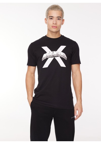 John Richmond Bisiklet Yaka Siyah Erkek T-shirt Uma23007ts