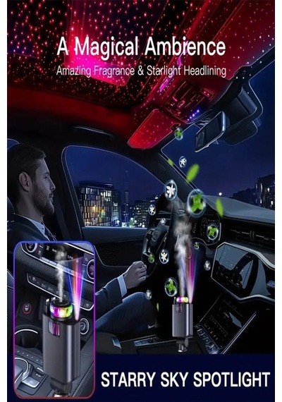 Magicool Led Işık Aydınlatmalı 45w Hava Nemlendirici 5 1 Arada Şarj Cihazı Araç İçi Çakmaklık Şarj Aleti
