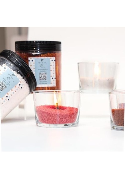 Pembe Yaratıcı Inci Tozu Mum 30 Adet Fitil İle Bırlıkte -250 Gr Çok Renkli