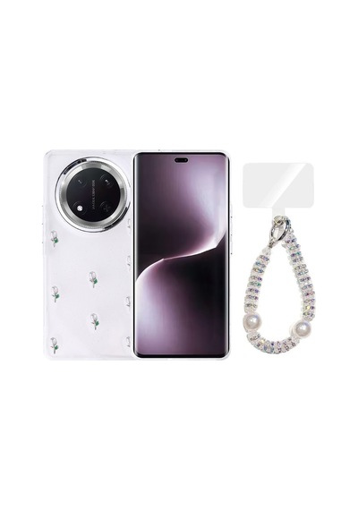 Teleplus Honor Magic 7 Lite Kılıf Pole Desenli El Bilekli Kılıf Yeşil