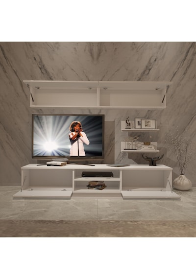 Decoraktiv Eko 5b Mdf Dvd Tv Ünitesi Tv Sehpası - Parlak Beyaz