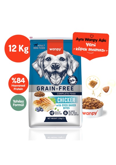 Wanpy Tahılsız Tavuklu Yetişkin Köpek Maması 12 Kg