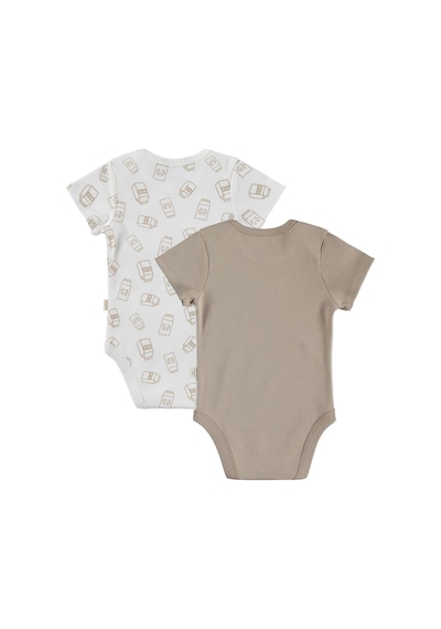 Civil Baby Milk Baskılı 2'li Set 3-18 Ay Çıtçıtlı Badi - Ekru