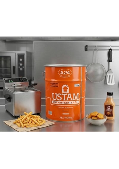 Ustam A24 Bitkisel Susuz Kızartma Yağı 18 L 16.38 Kg Teneke