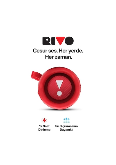 Powerway Rivo Kırmızı Taşınabilir Bluetooth Kablosuz Hoparlör 12 Saat Oynatma Çoklu Bağlantı