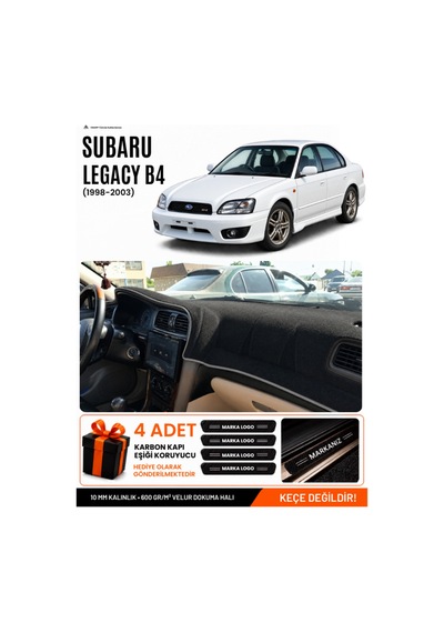 Subaru Legacy B4 1998-2003 Uyumlu Torpido Örtüsü, Torpido Kılıfı - Siyah-gri - Su006