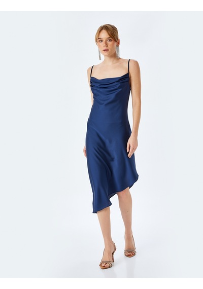Koton İp Askılı Degaje Yaka Asimetrik Midi Slip Saten Elbise Lacivert 5sak80008fw Lacivert Koton İp Askılı Degaje Yaka Asimetrik Midi Slip Saten Elbise Lacivert 5sak80008fw Lacivert
