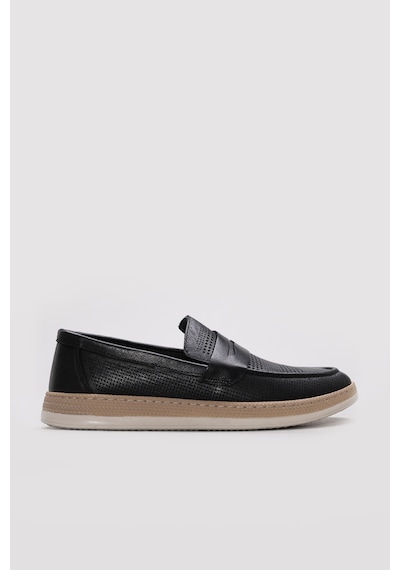 Fast Step Hakiki Deri Erkek Casual Ayakkabı 951ma395 Siyah