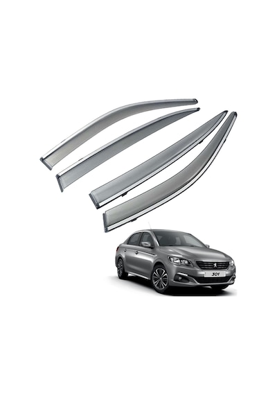 Peugeot 301 Mügen Cam Rüzgarlığı Kromlu Rüzgarlık Paslanmaz Kromlu 2012 Sonrası Füme Renk