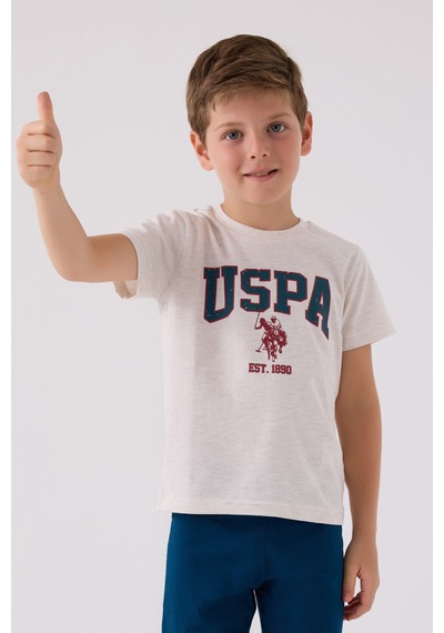 U.S. Polo Assn.  Erkek Çocuk Krem Bermuda Takım Krem