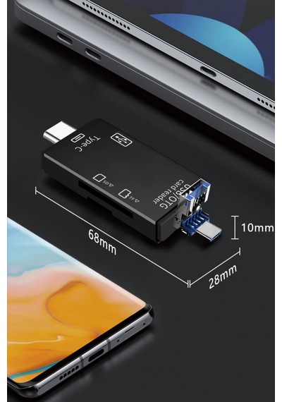Büro Ev Ofis Cihazları İçin 6hub Otg Card Reader