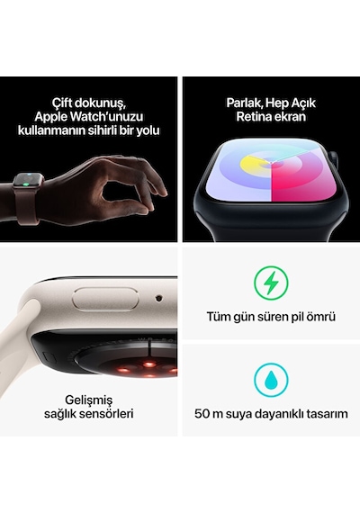Apple Watch Series 9 GPS + Cellular 41 MM Alüminyum Kasa M/L Akıllı Saat (Apple Türkiye Garantili) Apple Watch Series 9 GPS + Cellular 41 MM Alüminyum Kasa M/L Akıllı Saat (Apple Türkiye Garantili)