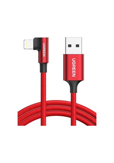 Örgülü 90 Lightning Apple Uyumlu iPhone Oyuncu Şarj Kablosu, Kırmızı, 1 Metre