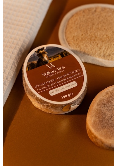 Volkan Ates Natural & Beauty Eşek Sütü Süngerli Doğal Sabun 150 Gr
