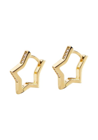 Goldkupe 14 Ayar Yıldız Taşlı Halka Altın Küpe 1,40 Gr-3041