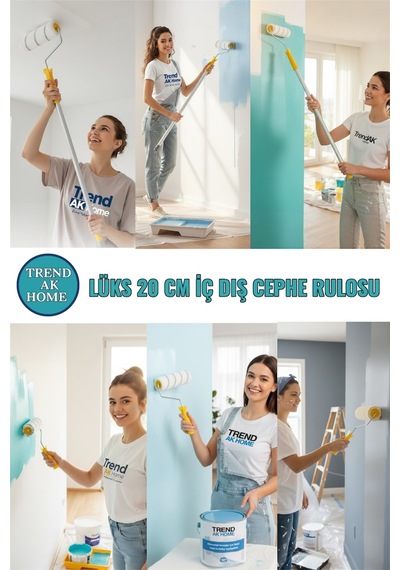 Lüks 20 Cm İç Dış Cephe Rulosu Sap - Profesyonel Boyacı Rulosu