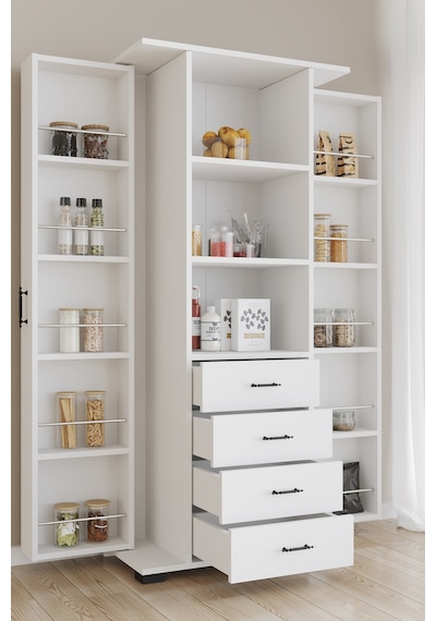 Aeka Ae-2204 Avrasya Çok Amaçlı 2 Kapaklı Raflı Çekmeceli Kiler Mutfak Dolabı Modern Tasarım 170x138x77,5 Beyaz Aeka Ae-2204 Avrasya Çok Amaçlı 2 Kapaklı Raflı Çekmeceli Kiler Mutfak Dolabı Modern Tasarım 170x138x77,5 Beyaz