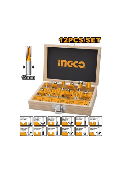 Ingco 12mm Saplı Freze Seti 304805118