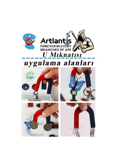 Artlantis Mıknatıs Seti 20 Parça 1 Paket Deney Malzemesi Okul Projeleri İçin Manyetik U I Araba Halka Mıknatıs De Genel