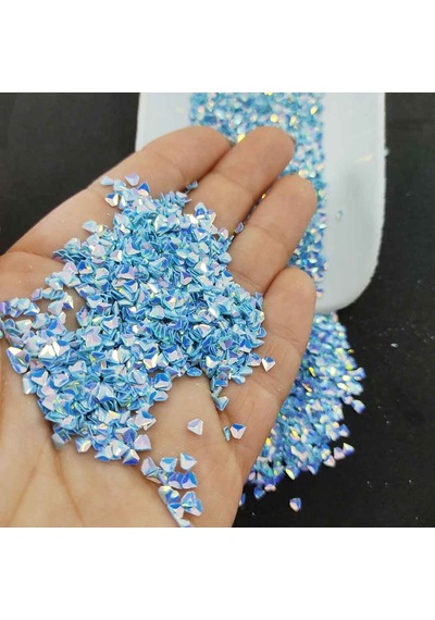Üçgen Pul Kırığı - Parlak Deniz Mavisi - 10 Gr