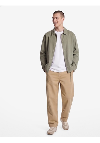 Koton Normal Bel Cepli Rahat Kalıp Gabardin Barrel Fit Pantolon Bej 7wam40045nw Ekru