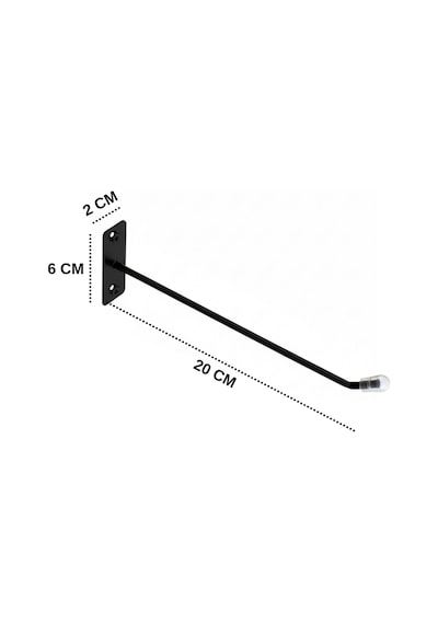 Duvara Monte Kanca Koruma Kauçuklu Siyah 20 Cm Deluxe Raf Askısı Suntaya Monte 35 Adet Siyah