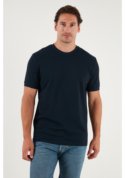 Buratti Streç Pamuklu Slim Fit Sıfır Yaka Erkek T Shirt 5902639 Indigo